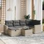 Preview: ARDEBO.de - 7-tlg. Garten-Sofagarnitur mit Kissen Hellgrau Poly Rattan