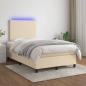 Preview: Boxspringbett mit Matratze & LED Creme 120x190 cm Stoff