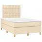 Preview: Boxspringbett mit Matratze Creme 120x190 cm Stoff