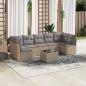 Preview: ARDEBO.de - 8-tlg. Garten-Sofagarnitur mit Kissen Beige Poly Rattan