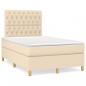 Preview: ARDEBO.de - Boxspringbett mit Matratze Creme 120x190 cm Stoff