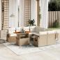 Preview: ARDEBO.de - 9-tlg. Garten-Sofagarnitur mit Kissen Beige Poly Rattan