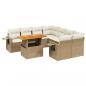 Preview: 9-tlg. Garten-Sofagarnitur mit Kissen Beige Poly Rattan