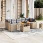 Preview: ARDEBO.de - 8-tlg. Garten-Sofagarnitur mit Kissen Beige Poly Rattan