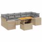 Preview: 8-tlg. Garten-Sofagarnitur mit Kissen Beige Poly Rattan