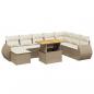 Preview: 9-tlg. Garten-Sofagarnitur mit Kissen Beige Poly Rattan