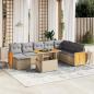 Preview: ARDEBO.de - 9-tlg. Garten-Sofagarnitur mit Kissen Beige Poly Rattan