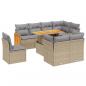 Preview: 9-tlg. Garten-Sofagarnitur mit Kissen Beige Poly Rattan