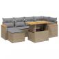 Preview: 7-tlg. Garten-Sofagarnitur mit Kissen Beige Poly Rattan