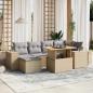 Preview: ARDEBO.de - 7-tlg. Garten-Sofagarnitur mit Kissen Beige Poly Rattan