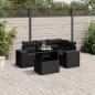 Preview: ARDEBO.de - 5-tlg. Garten-Sofagarnitur mit Kissen Schwarz Poly Rattan