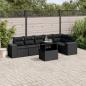 Preview: ARDEBO.de - 7-tlg. Garten-Sofagarnitur mit Kissen Schwarz Poly Rattan