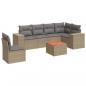 Preview: 7-tlg. Garten-Sofagarnitur mit Kissen Beige Poly Rattan