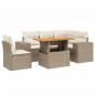 Preview: 6-tlg. Garten-Sofagarnitur mit Kissen Beige Poly Rattan