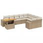 Preview: 10-tlg. Garten-Sofagarnitur mit Kissen Beige Poly Rattan