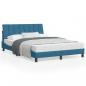 Preview: ARDEBO.de - Bett mit Matratze Blau 120x200 cm Samt