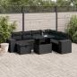 Preview: ARDEBO.de - 8-tlg. Garten-Sofagarnitur mit Kissen Schwarz Poly Rattan