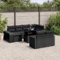 Preview: ARDEBO.de - 11-tlg. Garten-Sofagarnitur mit Kissen Schwarz Poly Rattan