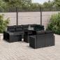 Preview: ARDEBO.de - 11-tlg. Garten-Sofagarnitur mit Kissen Schwarz Poly Rattan