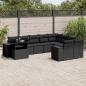 Preview: ARDEBO.de - 10-tlg. Garten-Sofagarnitur mit Kissen Schwarz Poly Rattan