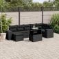 Preview: ARDEBO.de - 8-tlg. Garten-Sofagarnitur mit Kissen Schwarz Poly Rattan