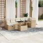 Preview: ARDEBO.de - 8-tlg. Garten-Sofagarnitur mit Kissen Beige Poly Rattan