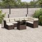 Preview: ARDEBO.de - 9-tlg. Garten-Sofagarnitur mit Kissen Braun Poly Rattan