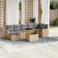 Preview: ARDEBO.de - 8-tlg. Garten-Sofagarnitur mit Kissen Beige Poly Rattan