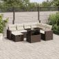 Preview: ARDEBO.de - 8-tlg. Garten-Sofagarnitur mit Kissen Braun Poly Rattan