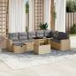 Preview: ARDEBO.de - 9-tlg. Garten-Sofagarnitur mit Kissen Beige Poly Rattan