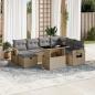 Preview: ARDEBO.de - 8-tlg. Garten-Sofagarnitur mit Kissen Beige Poly Rattan