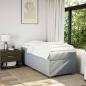 Preview: Boxspringbett mit Matratze Hellgrau 80x200 cm Stoff