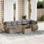 Preview: ARDEBO.de - 8-tlg. Garten-Sofagarnitur mit Kissen Beige Poly Rattan