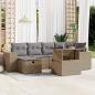 Preview: ARDEBO.de - 7-tlg. Garten-Sofagarnitur mit Kissen Beige Poly Rattan