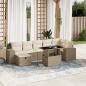 Preview: ARDEBO.de - 8-tlg. Garten-Sofagarnitur mit Kissen Beige Poly Rattan