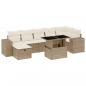 Preview: 8-tlg. Garten-Sofagarnitur mit Kissen Beige Poly Rattan