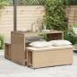 Preview: ARDEBO.de - 3-tlg. Garten-Essgruppe mit Kissen Beige Poly Rattan