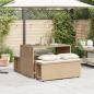 Preview: 3-tlg. Garten-Essgruppe mit Kissen Beige Poly Rattan