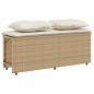 Preview: 3-tlg. Garten-Essgruppe mit Kissen Beige Poly Rattan