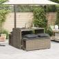 Preview: 3-tlg. Garten-Essgruppe mit Kissen Grau Poly Rattan