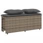 Preview: 3-tlg. Garten-Essgruppe mit Kissen Grau Poly Rattan