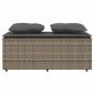 Preview: 3-tlg. Garten-Essgruppe mit Kissen Grau Poly Rattan