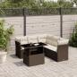 Preview: ARDEBO.de - 6-tlg. Garten-Sofagarnitur mit Kissen Braun Poly Rattan