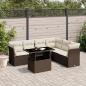 Preview: ARDEBO.de - 7-tlg. Garten-Sofagarnitur mit Kissen Braun Poly Rattan