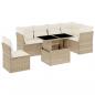 Preview: 7-tlg. Garten-Sofagarnitur mit Kissen Beige Poly Rattan