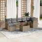 Preview: ARDEBO.de - 8-tlg. Garten-Sofagarnitur mit Kissen Beige Poly Rattan