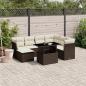 Preview: ARDEBO.de - 8-tlg. Garten-Sofagarnitur mit Kissen Braun Poly Rattan