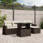 Preview: ARDEBO.de - 6-tlg. Garten-Sofagarnitur mit Kissen Braun Poly Rattan