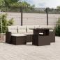 Preview: ARDEBO.de - 7-tlg. Garten-Sofagarnitur mit Kissen Braun Poly Rattan