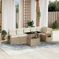 Preview: ARDEBO.de - 7-tlg. Garten-Sofagarnitur mit Kissen Beige Poly Rattan